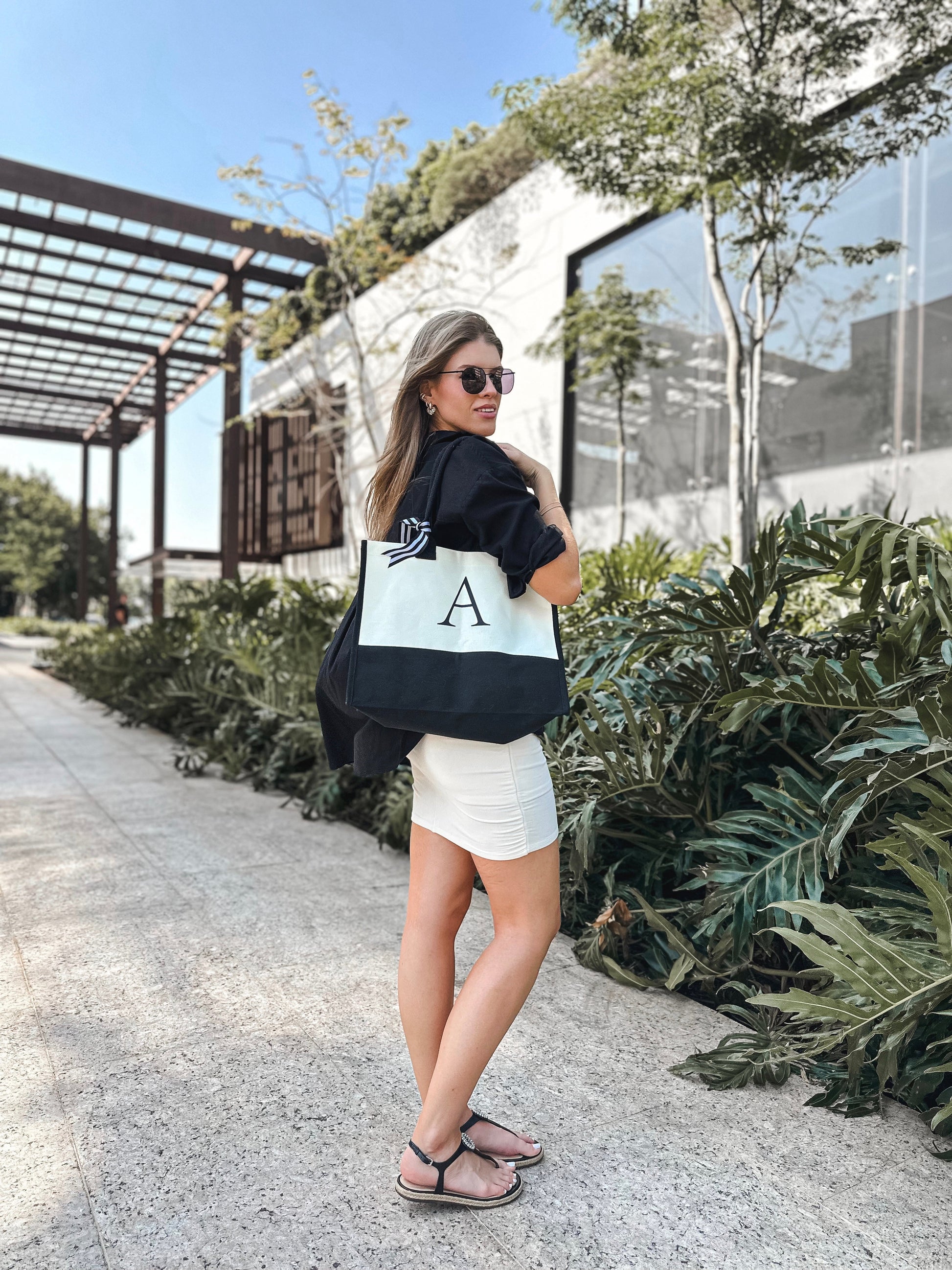 Custom Initial Canva Bag