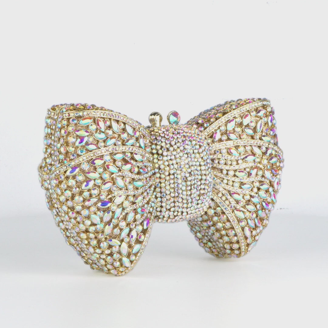 Isabella Rhinestone Bow Clutch Bag