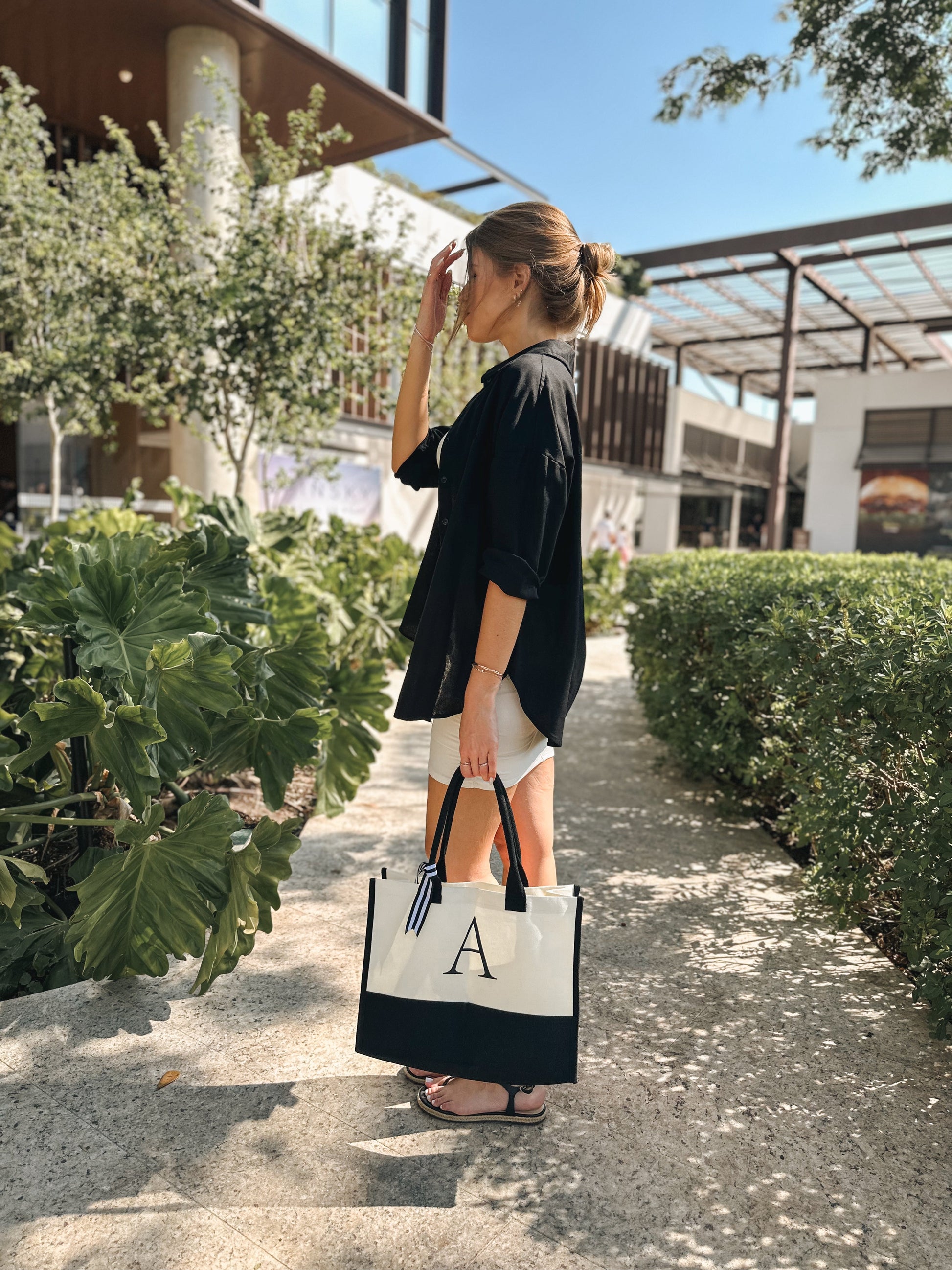 Custom Initial Canva Bag
