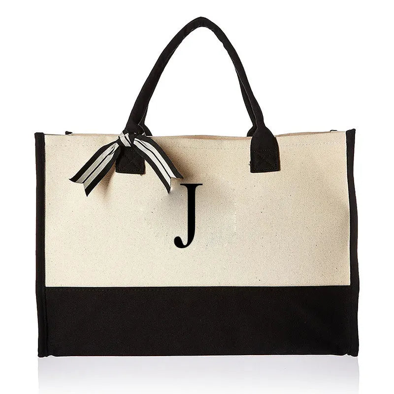 Custom Initial Canva Bag
