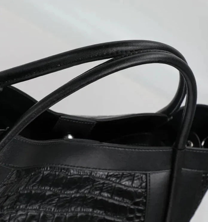 Adriana Croco Genuine Leather Medium Bag