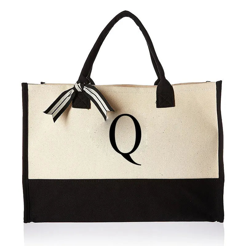 Custom Initial Canva Bag