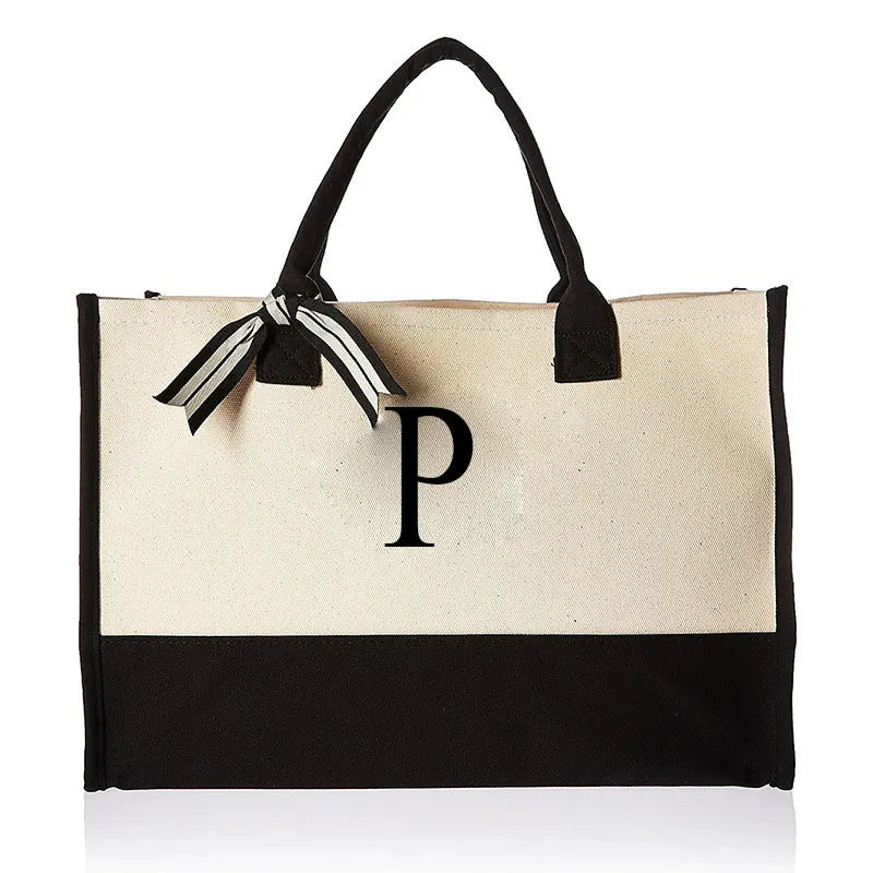Custom Initial Canva Bag