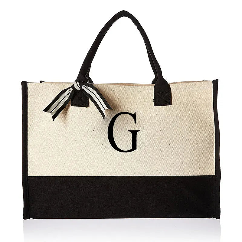 Custom Initial Canva Bag