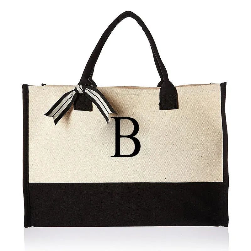 Custom Initial Canva Bag