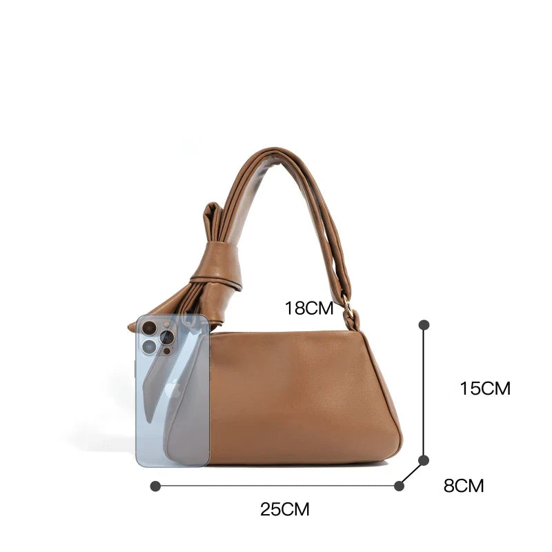 Cecília Genuine Leather Trolley Bag with Bow