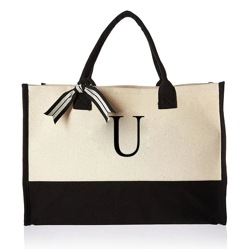 Custom Initial Canva Bag