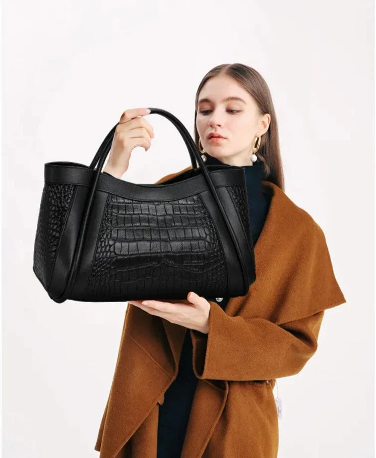 Adriana Croco Genuine Leather Medium Bag