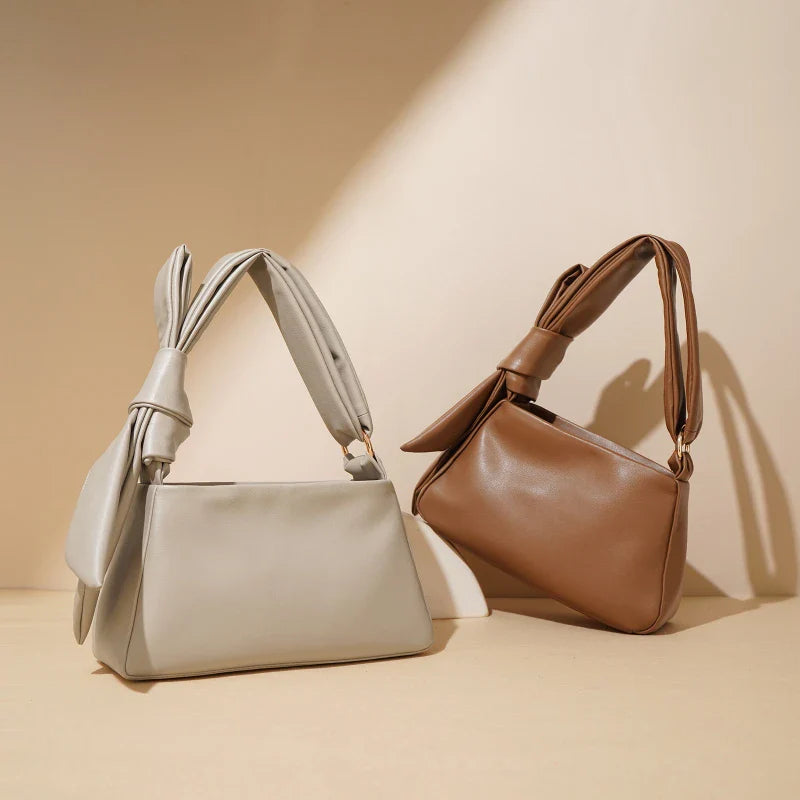 Cecília Genuine Leather Trolley Bag with Bow