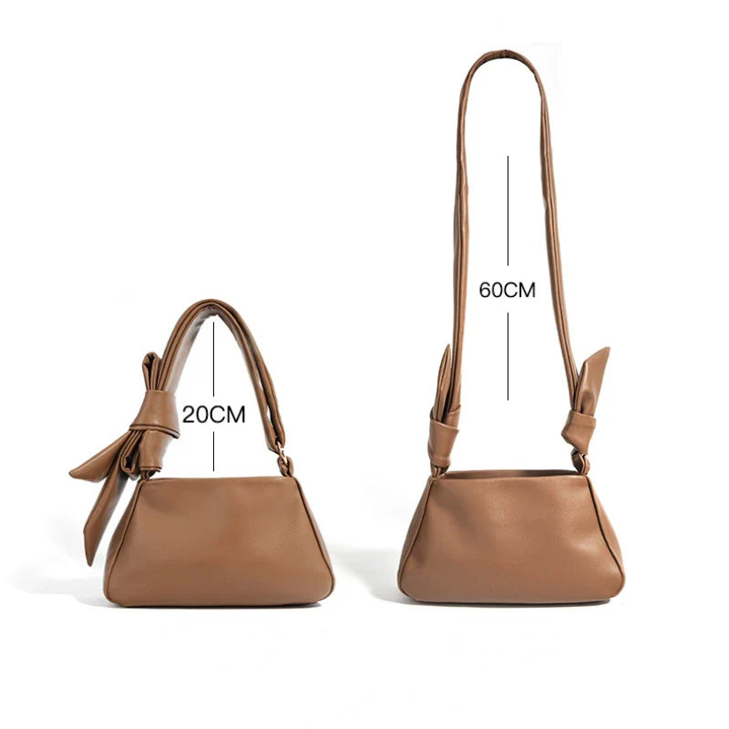 Cecília Genuine Leather Trolley Bag with Bow