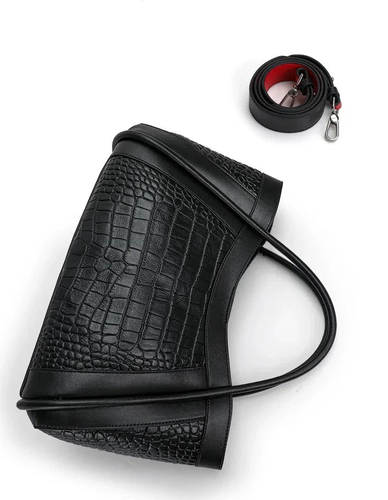 Adriana Croco Genuine Leather Medium Bag